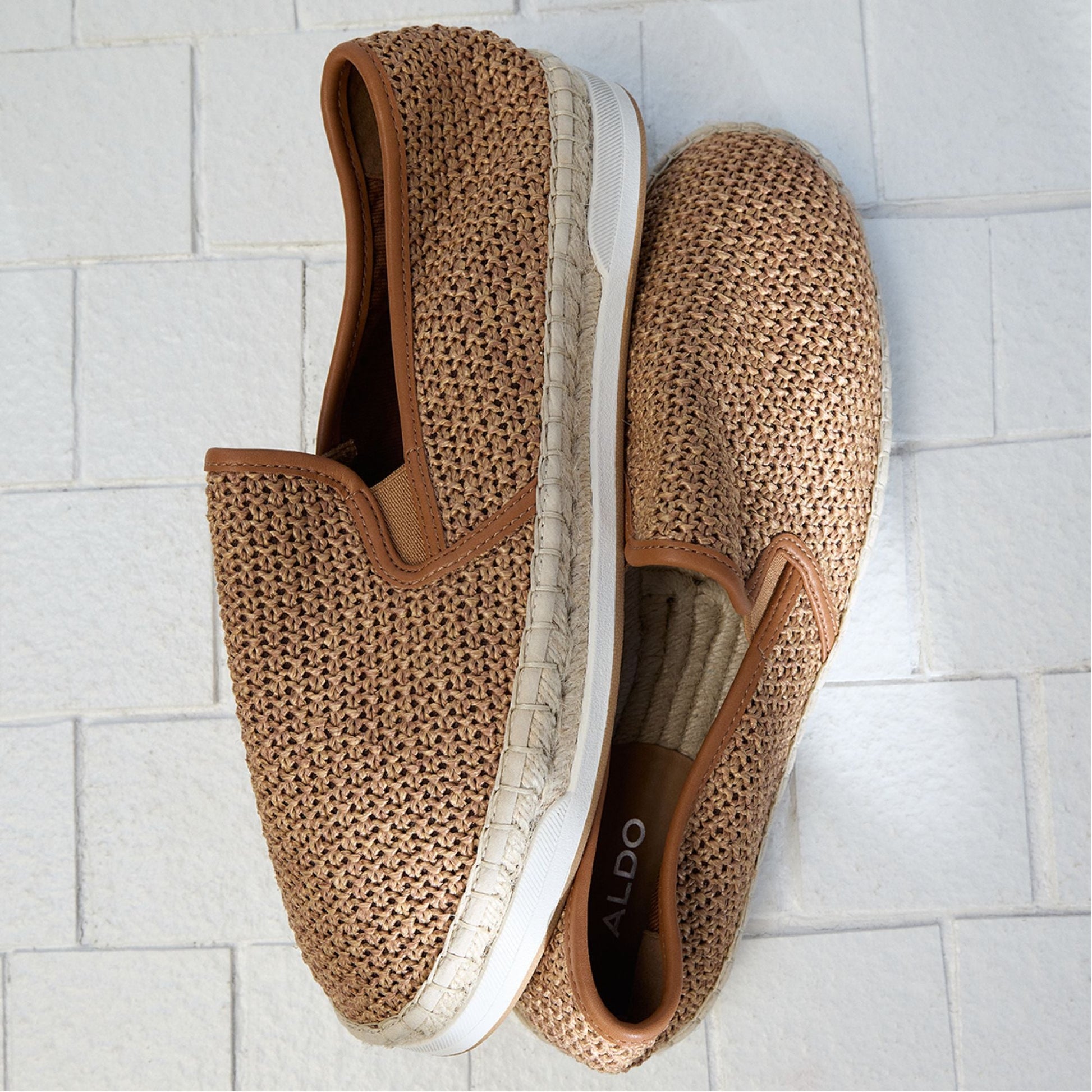 Johnney Cognac Textile Raffia Men's Espadrilles - Espadrille - Cognac