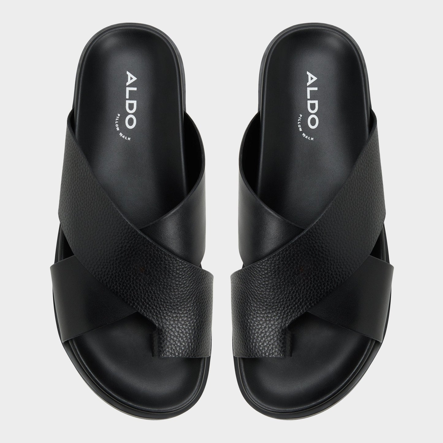 Darley Black Men's Sandals & Slides - Strappy flat sandal - Black