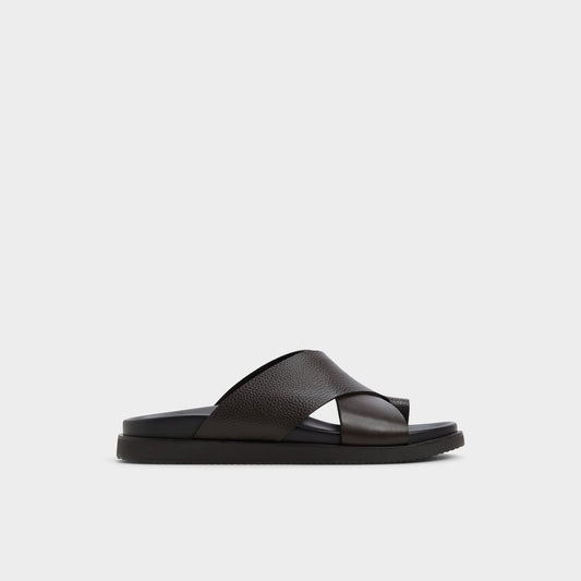 Darley Dark Brown Men's Sandals & Slides - Strappy flat sandal - Dark brown