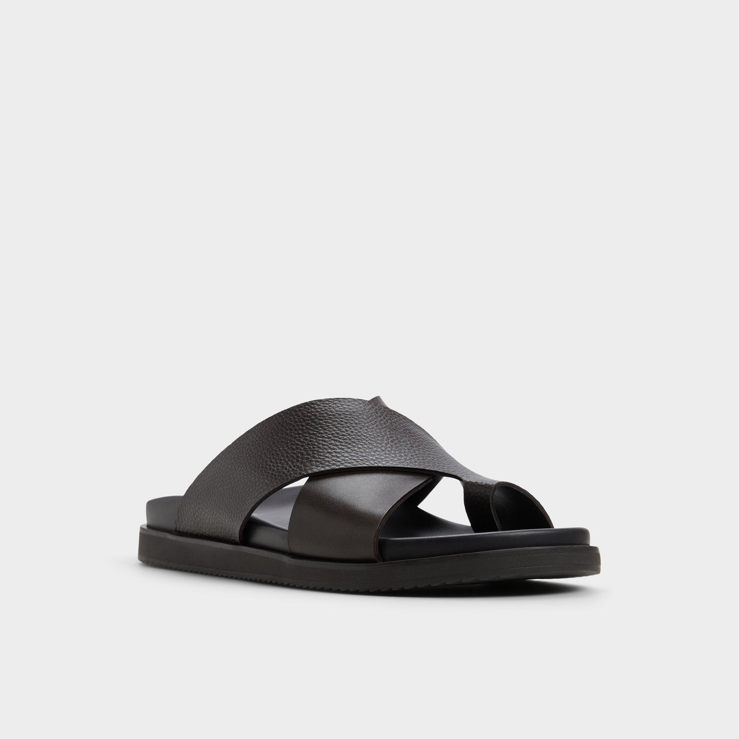 Darley Dark Brown Men's Sandals & Slides - Strappy flat sandal - Dark brown