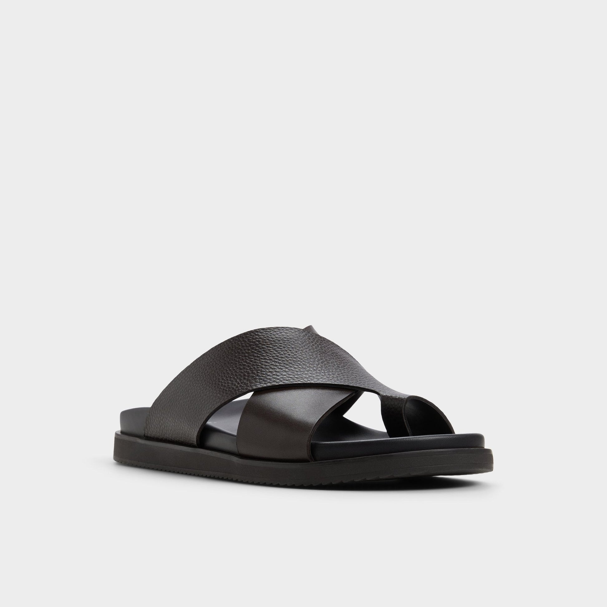 Darley Dark Brown Men's Sandals & Slides - Strappy flat sandal - Dark brown