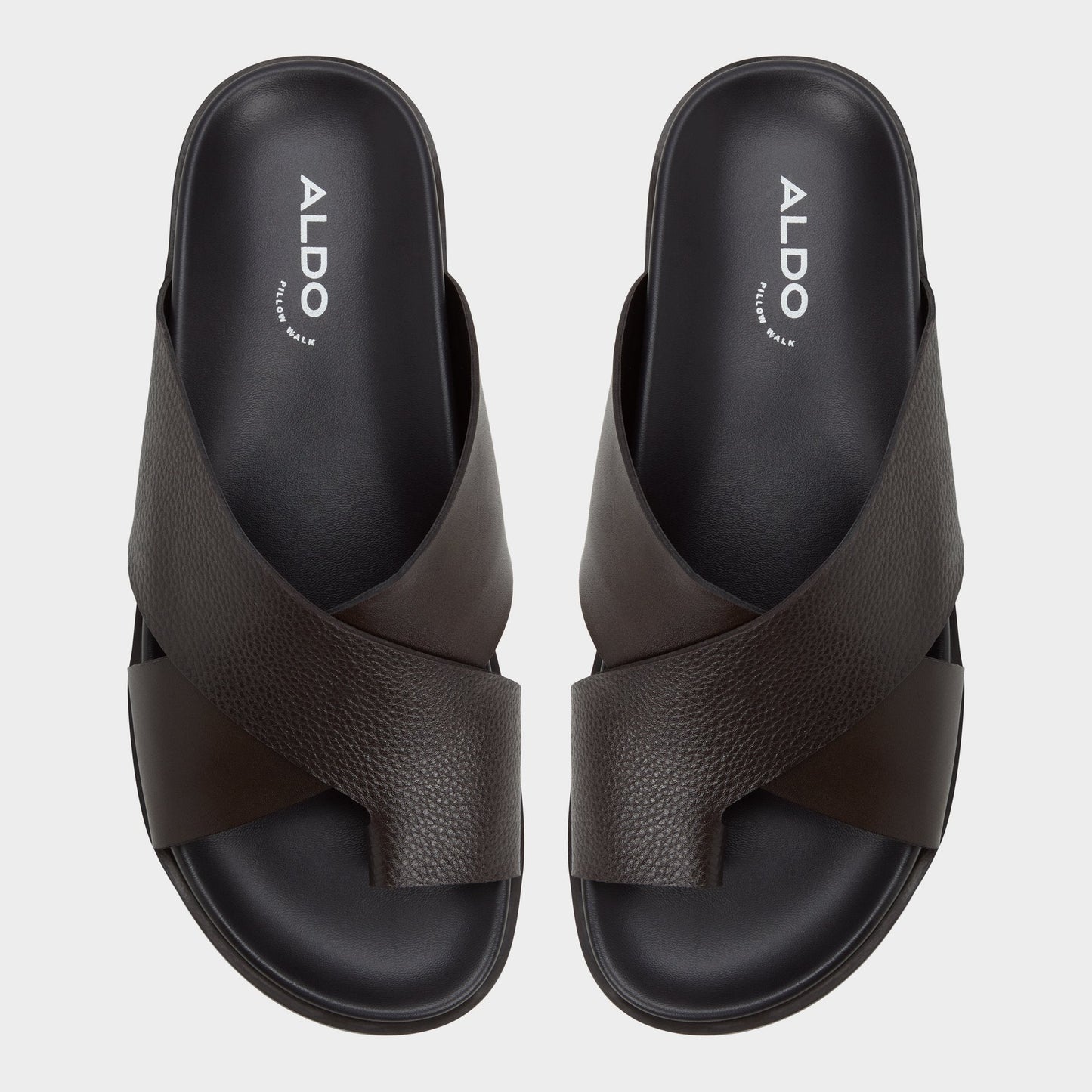 Darley Dark Brown Men's Sandals & Slides - Strappy flat sandal - Dark brown