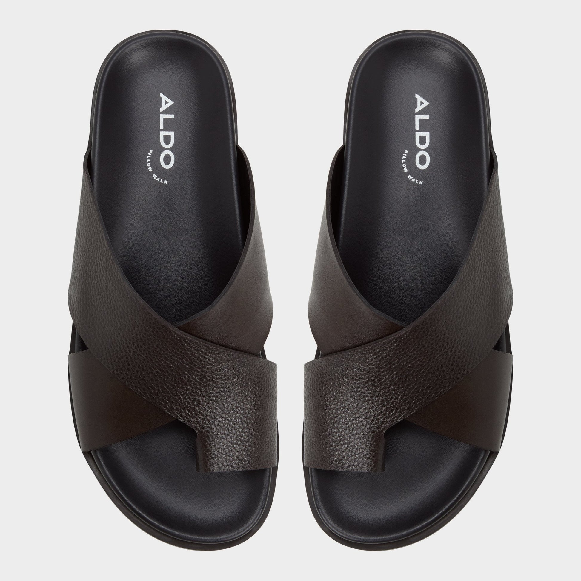 Darley Dark Brown Men's Sandals & Slides - Strappy flat sandal - Dark brown