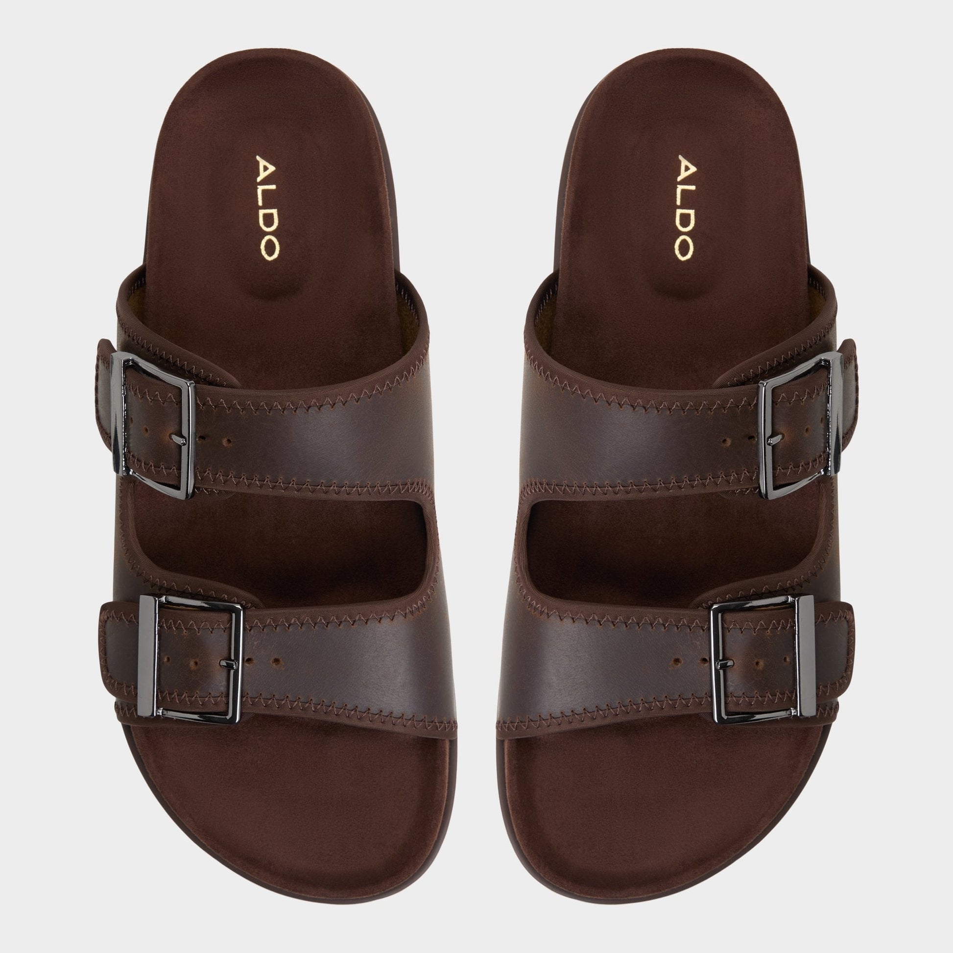 Sunnyside Dark Brown Men's Slides - Slide sandal - Dark Brown