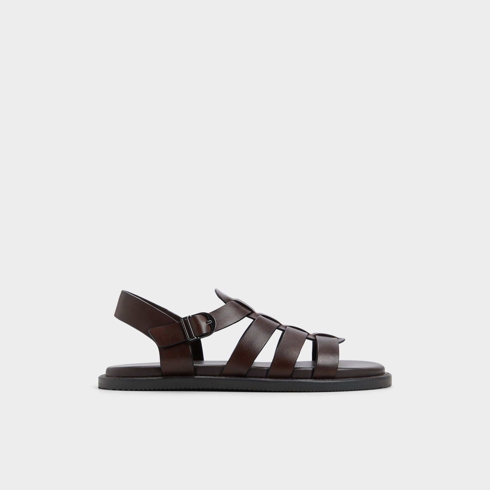 Warley Dark Brown Men's Sandals & Slides - Strappy flat sandal - Dark Brown