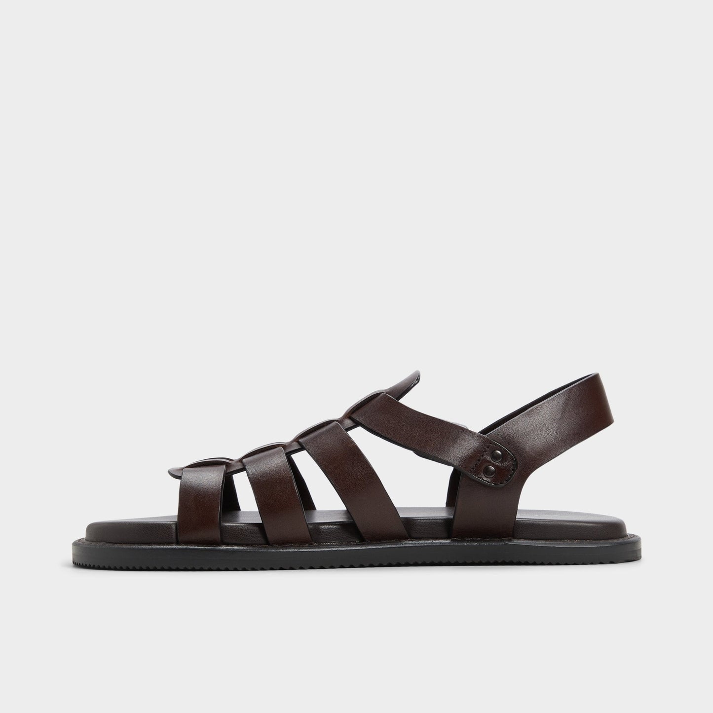 Warley Dark Brown Men's Sandals & Slides - Strappy flat sandal - Dark Brown