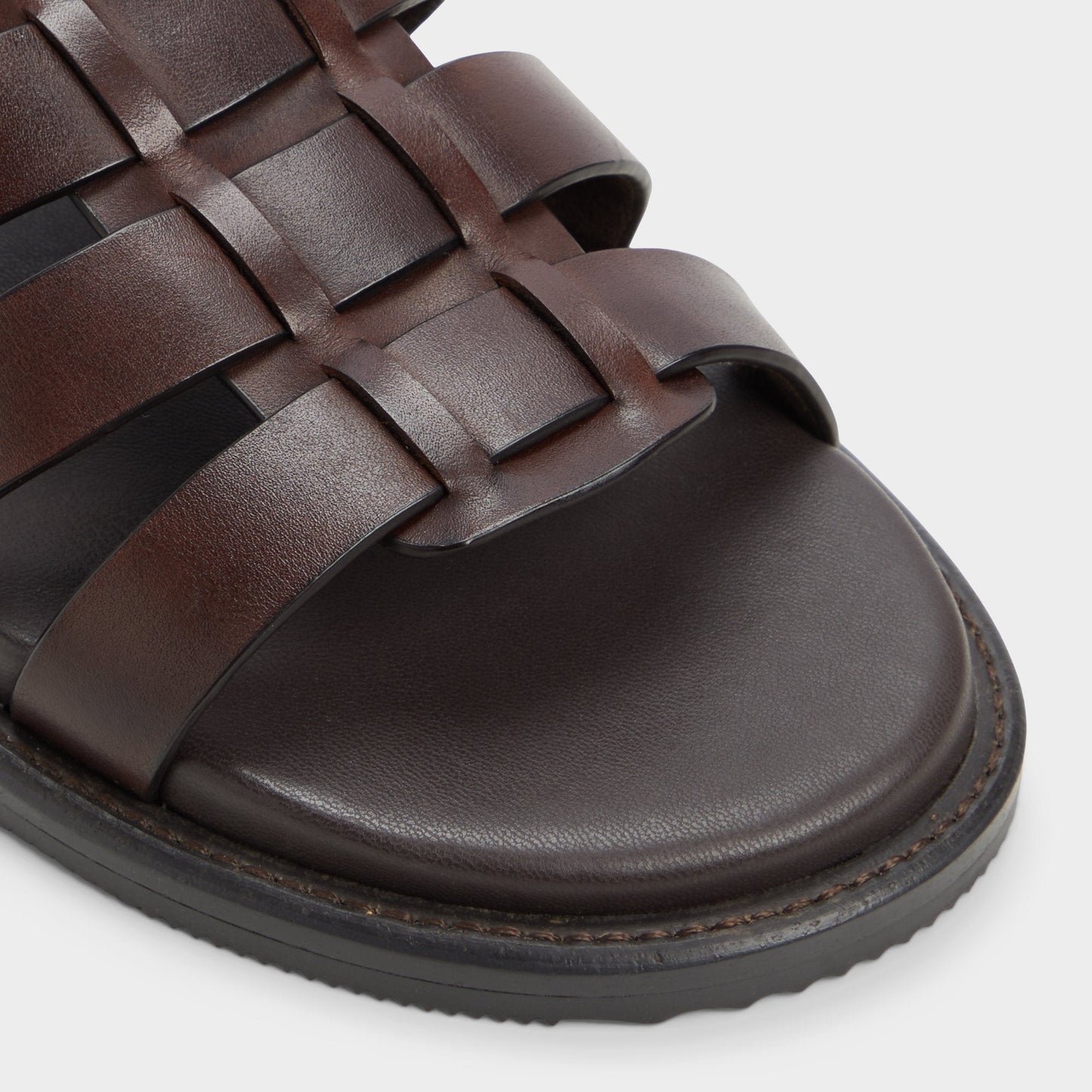 Warley Dark Brown Men's Sandals & Slides - Strappy flat sandal - Dark Brown