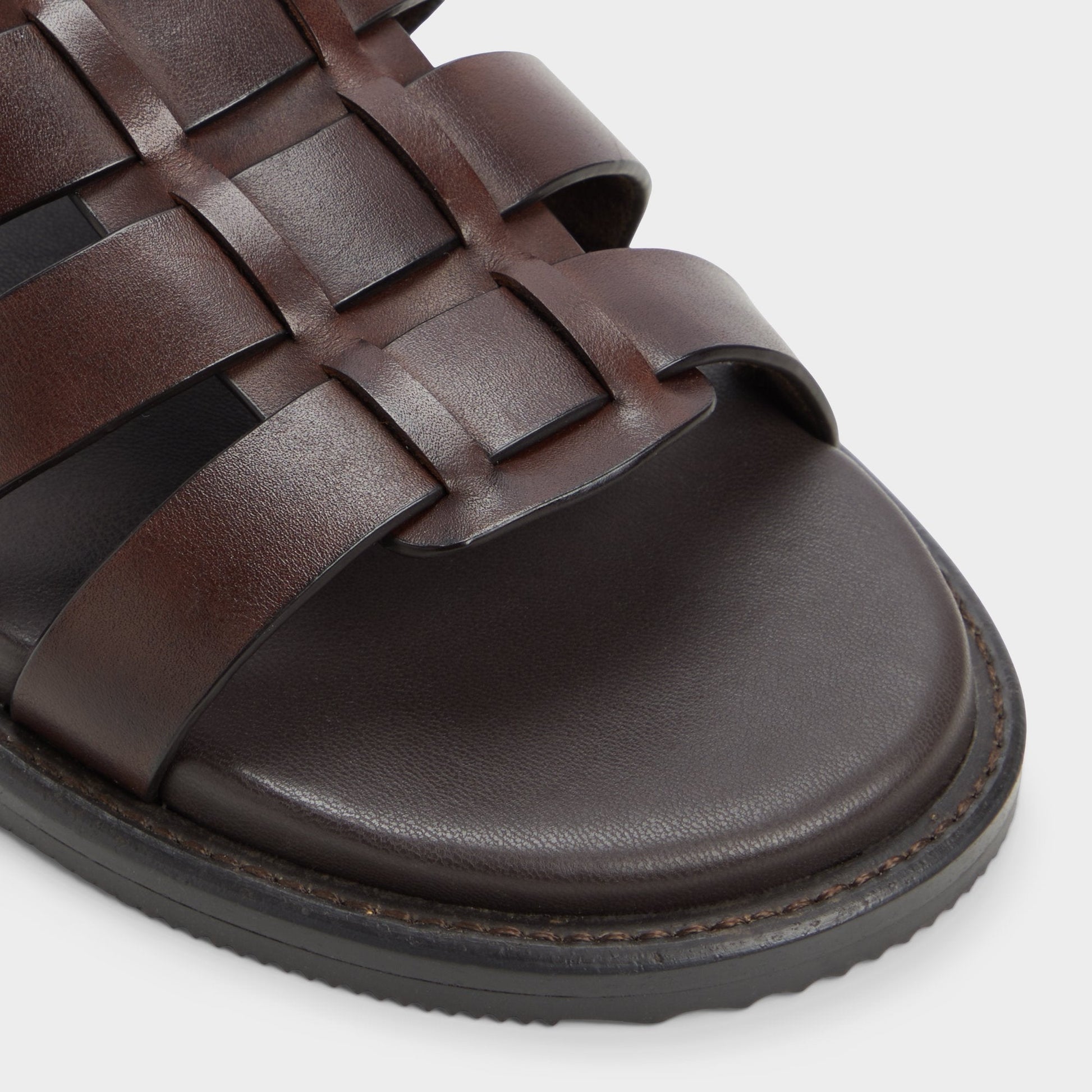Warley Dark Brown Men's Sandals & Slides - Strappy flat sandal - Dark Brown