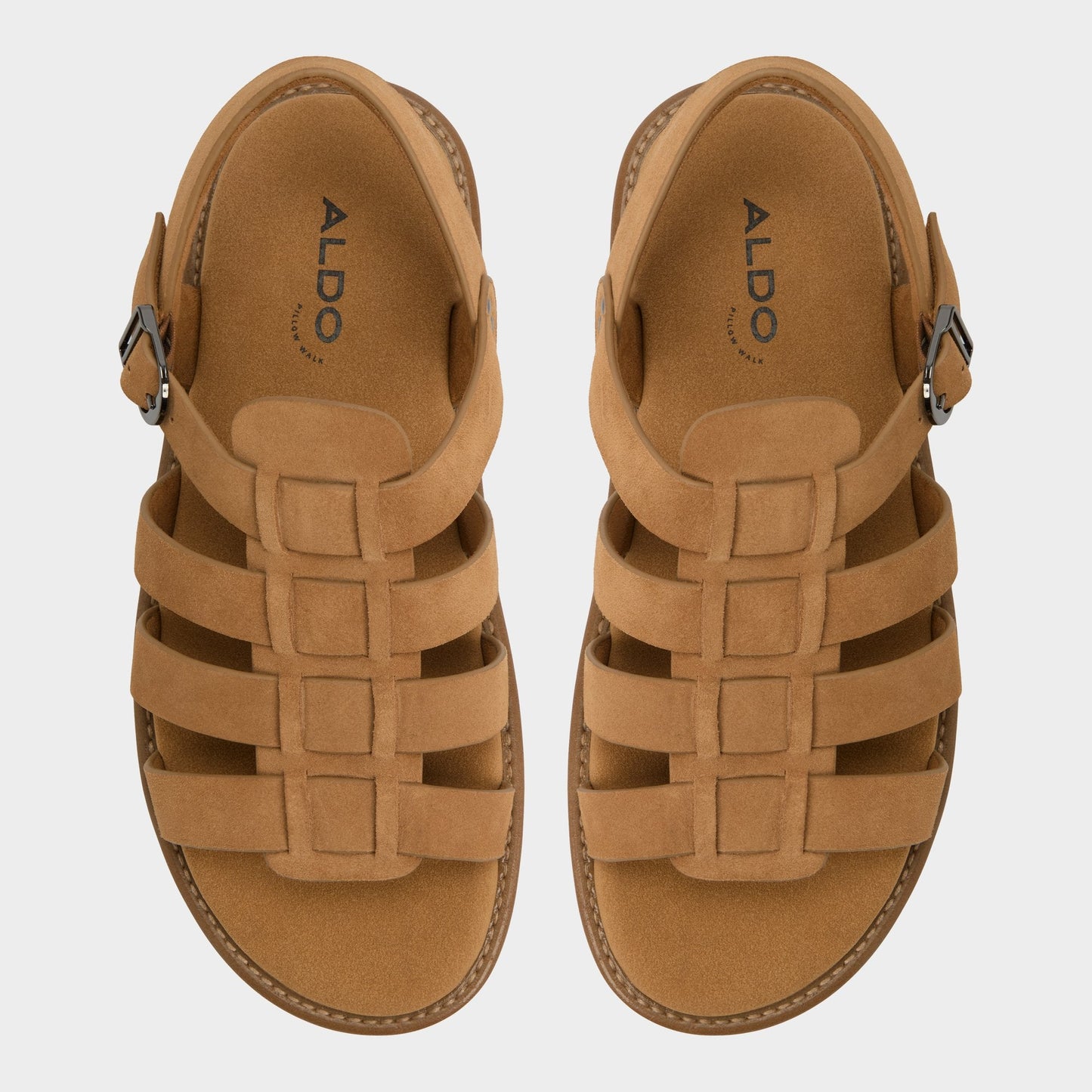 Warley Camel Men's Sandals & Slides - Strappy flat sandal - Camel
