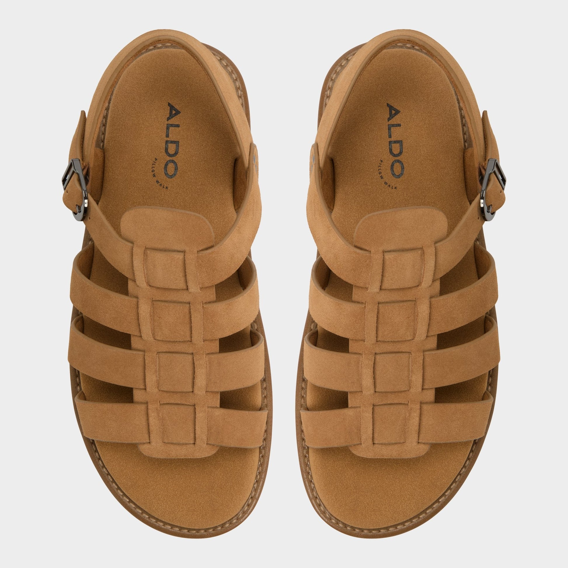 Warley Camel Men's Sandals & Slides - Strappy flat sandal - Camel