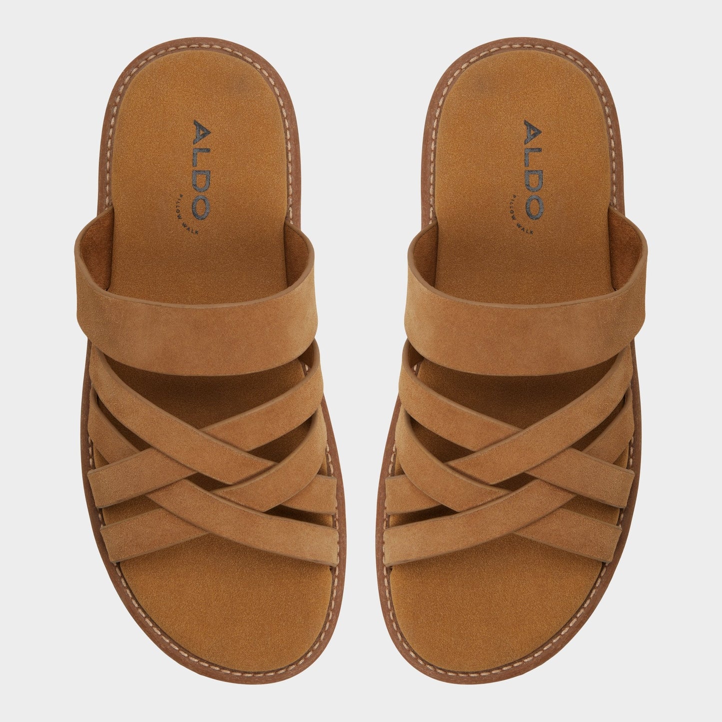 Haniff Camel Men's Sandals & Slides - Strappy flat sandal - Camel