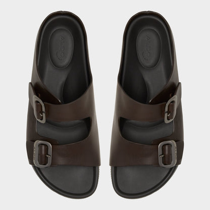 Kennebunk Dark Brown Men's Slides - Slide sandal - Dark Brown