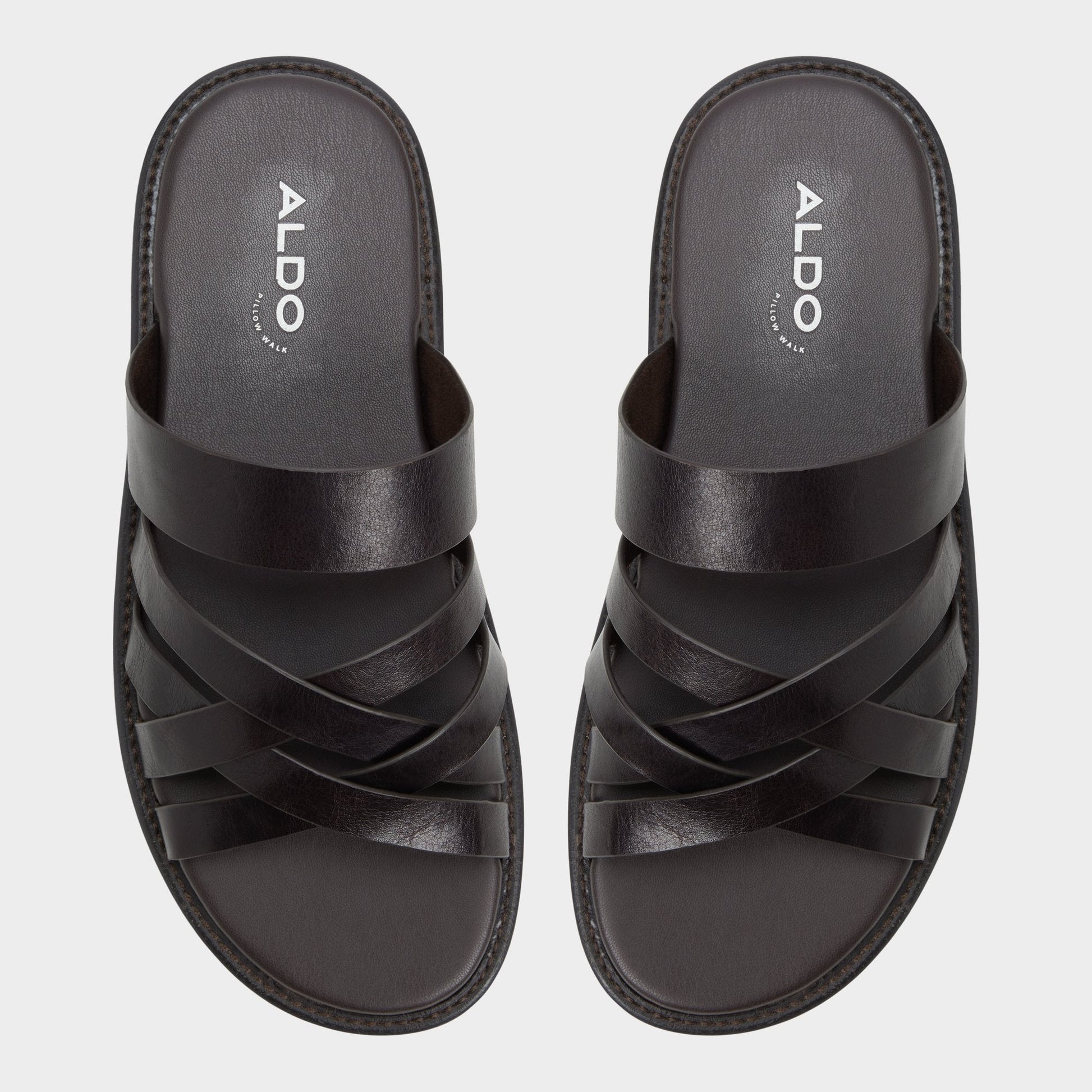 Haniff Brown Men's Sandals & Slides - Strappy flat sandal - Brown