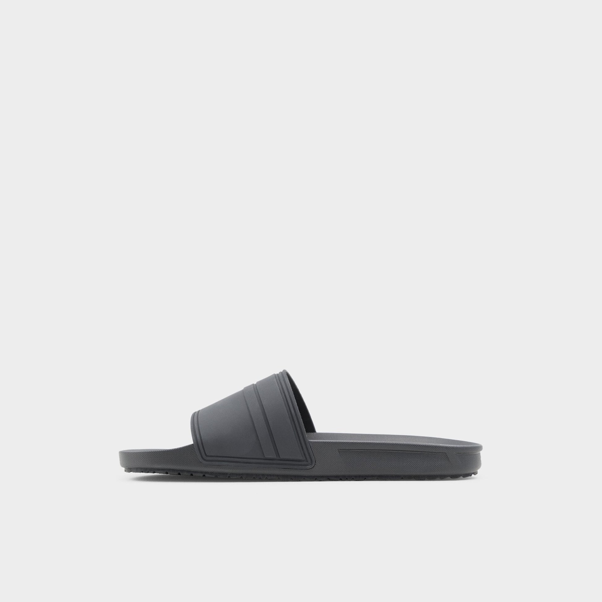 Dinmore Black Synthetic Rubber Men's Slides - Slide sandal - Black