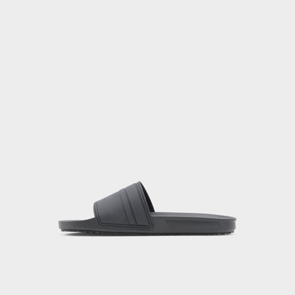 Dinmore Black Synthetic Rubber Men's Slides - Slide sandal - Black