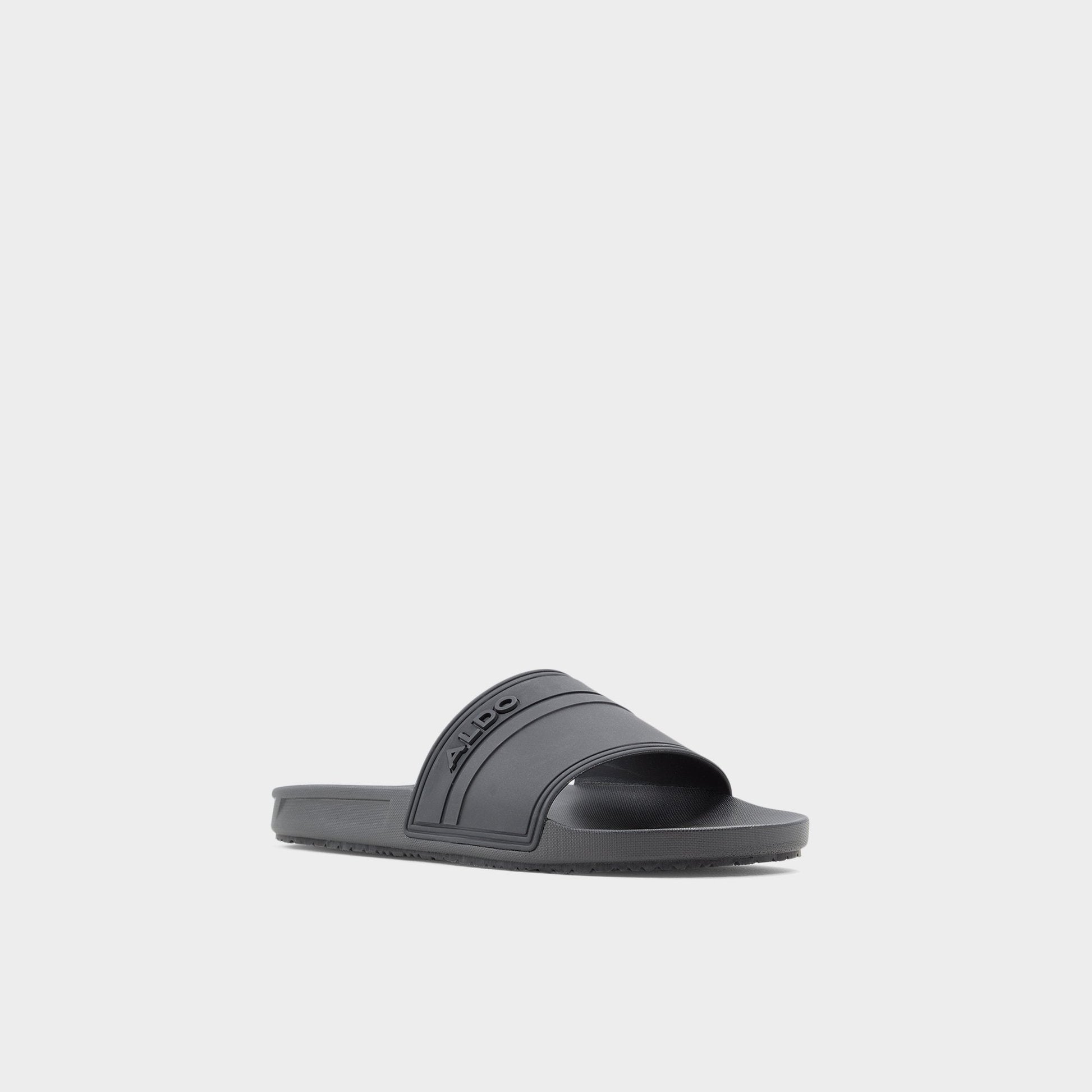 Dinmore Black Synthetic Rubber Men's Slides - Slide sandal - Black