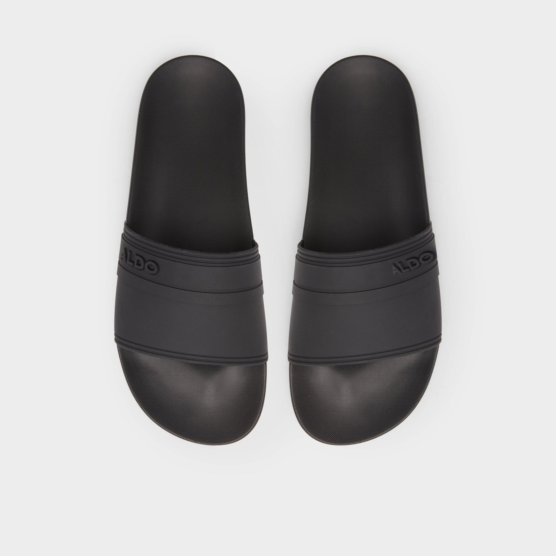 Dinmore Black Synthetic Rubber Men's Slides - Slide sandal - Black