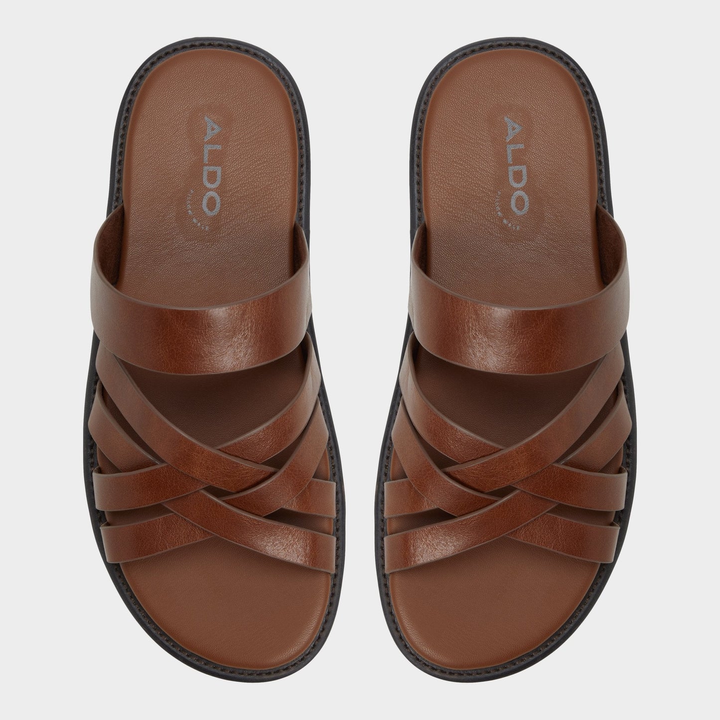 Haniff Cognac Men's Sandals & Slides - Strappy flat sandal - Cognac
