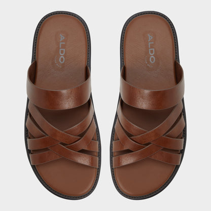 Haniff Cognac Men's Sandals & Slides - Strappy flat sandal - Cognac