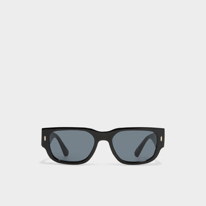Brompton Black Men's Rectangle - Rectangle sunglasses - Black
