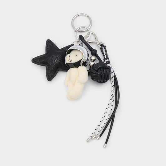 Astrobear in Black Silver Multi - Bag charm - Black/silver multi