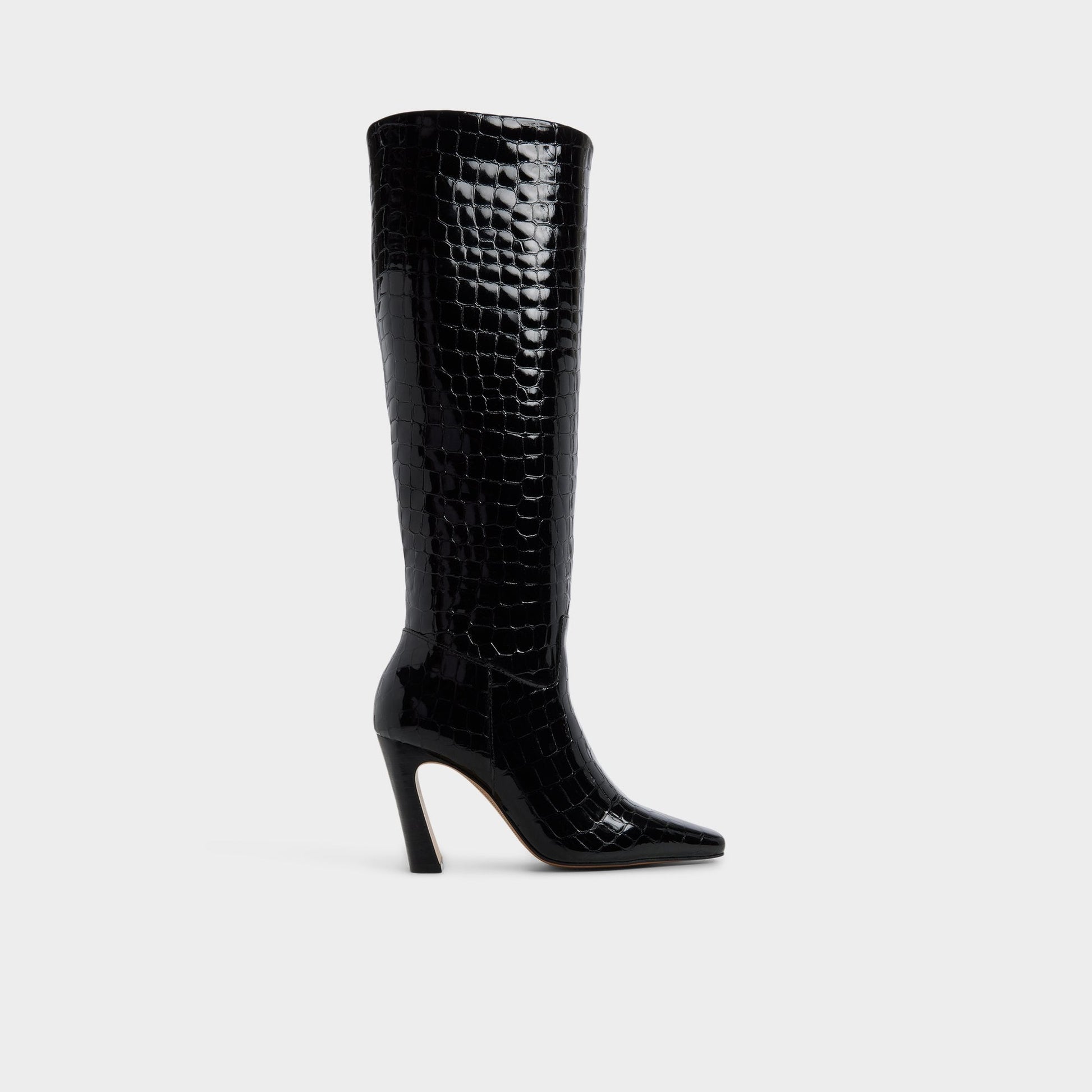 Vivienna in Black - Knee-high boot, Block heel - Black
