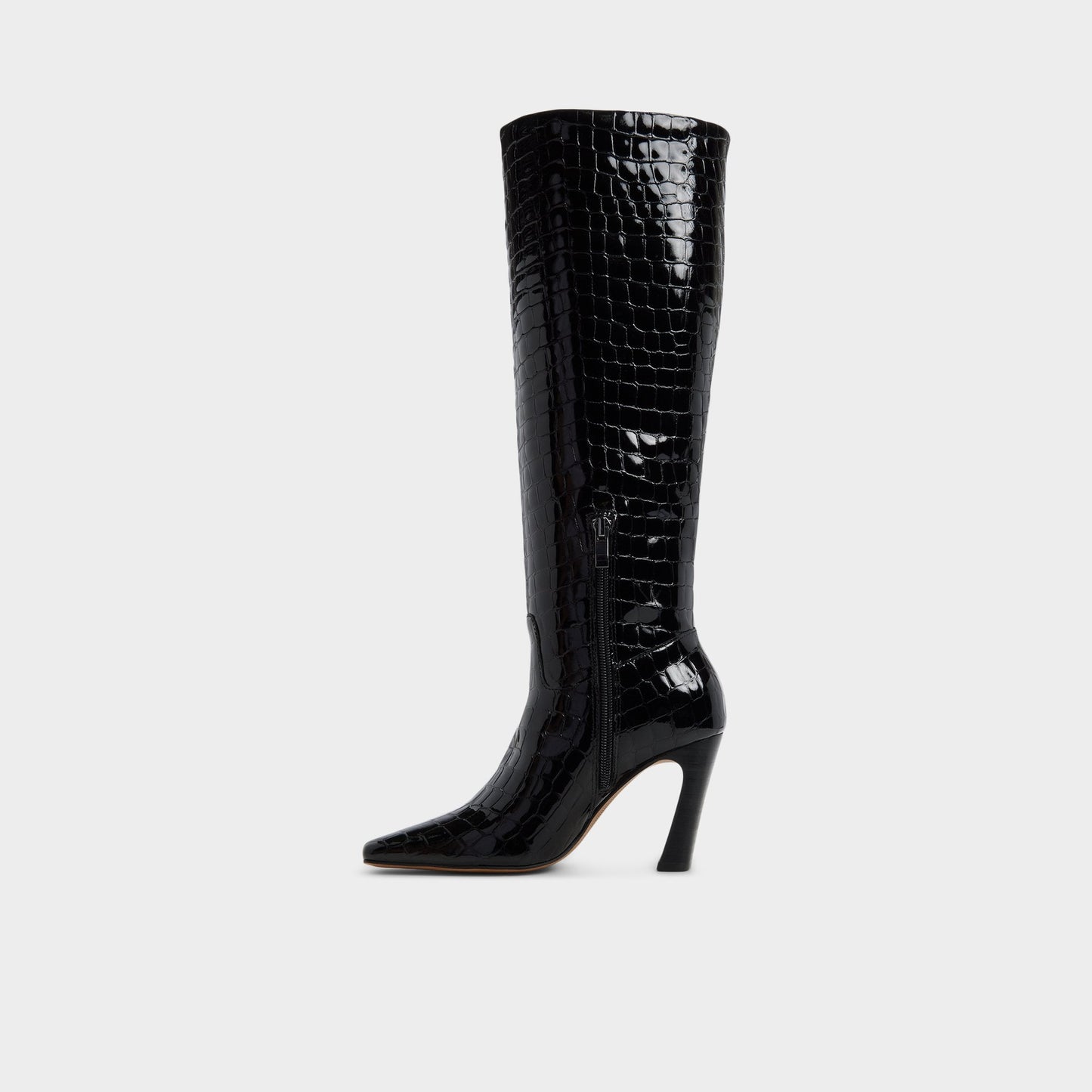 Vivienna in Black - Knee-high boot, Block heel - Black