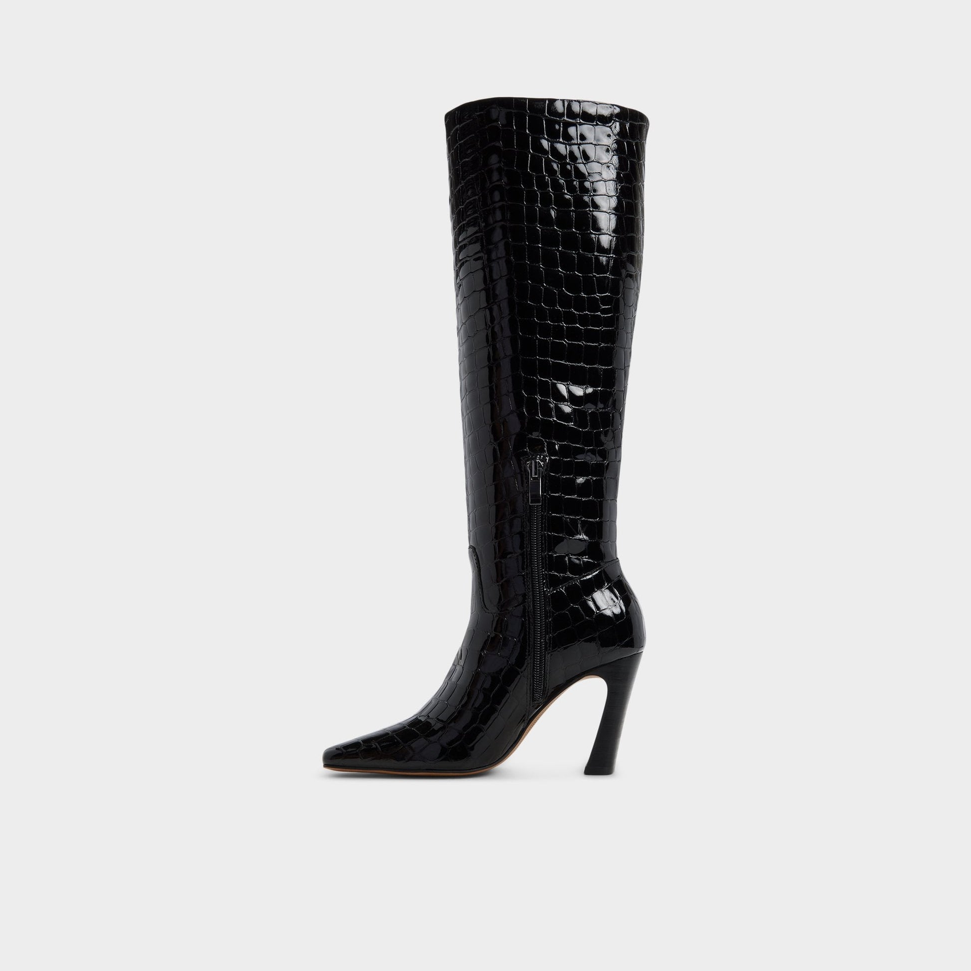 Vivienna in Black - Knee-high boot, Block heel - Black