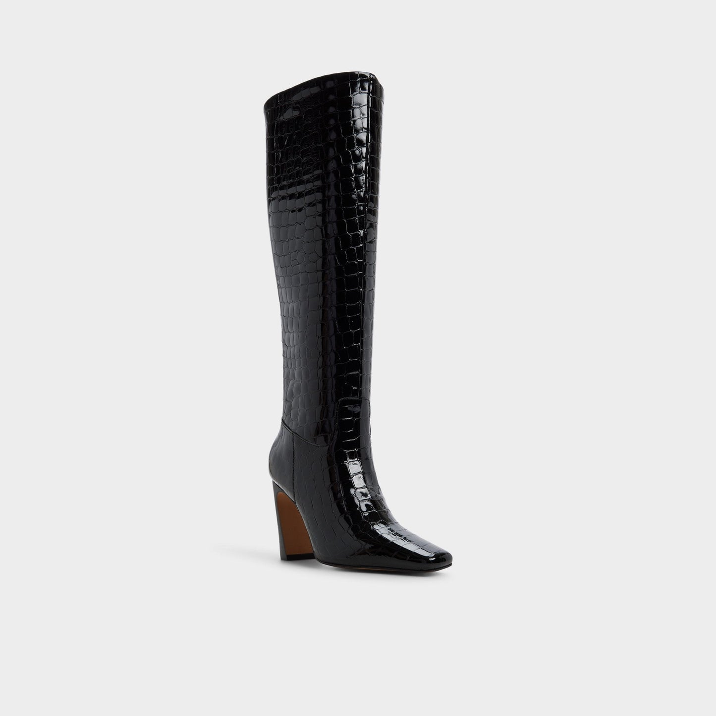 Vivienna in Black - Knee-high boot, Block heel - Black