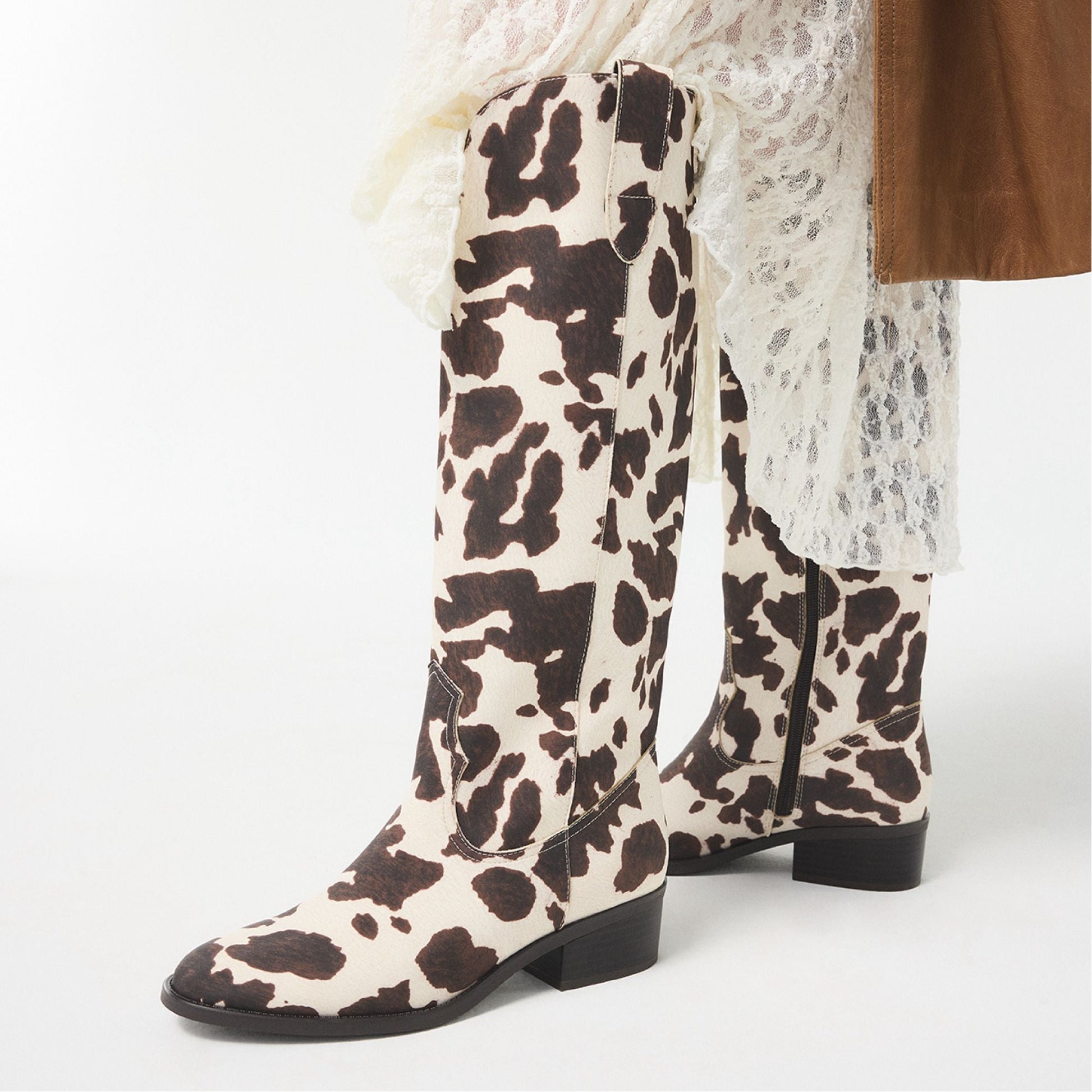 Kaydia in Open Brown 14179225 - Western knee-high boot, Block heel - Open Brown