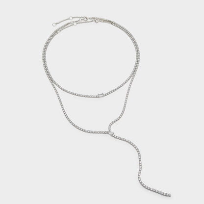Alata Silver/Clear Multi Women's Cubic Zirconia - Necklace - Silver/Clear Multi