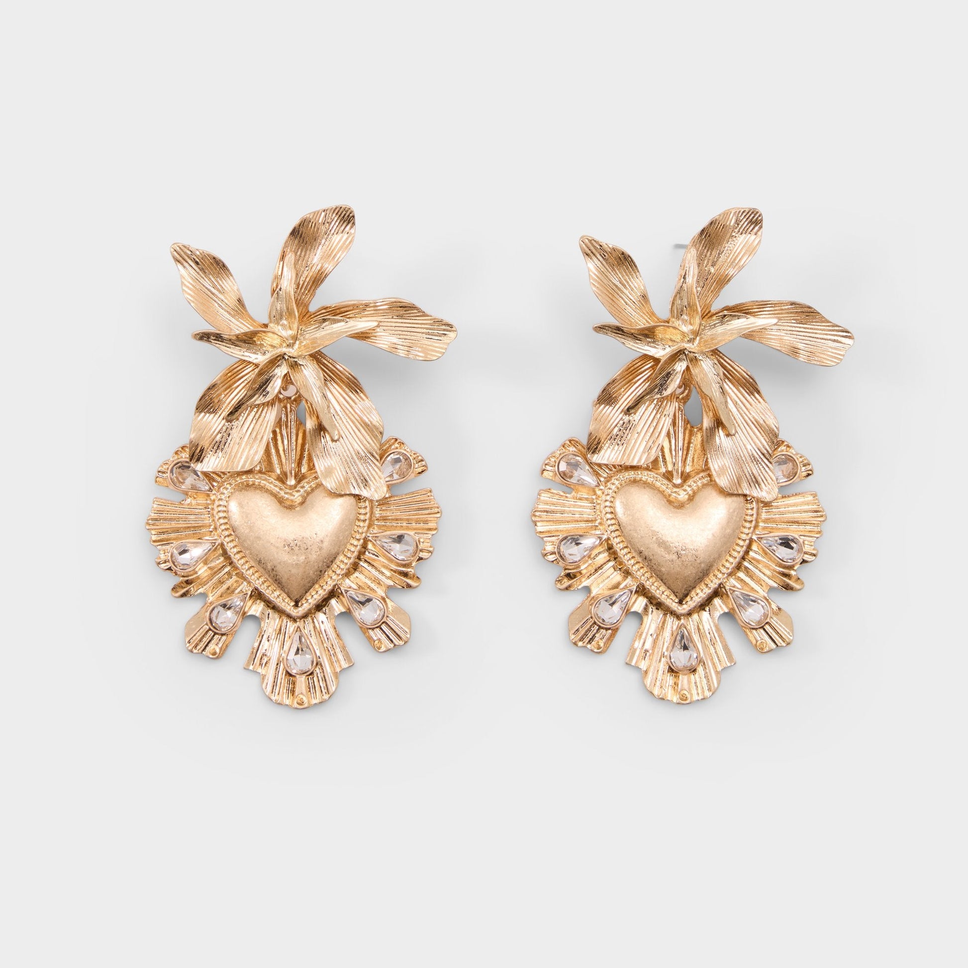 Scarllett in Gold Clear Multi - Chandelier earrings - Gold/clear multi