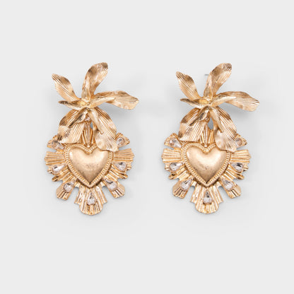 Scarllett in Gold Clear Multi - Chandelier earrings - Gold/clear multi