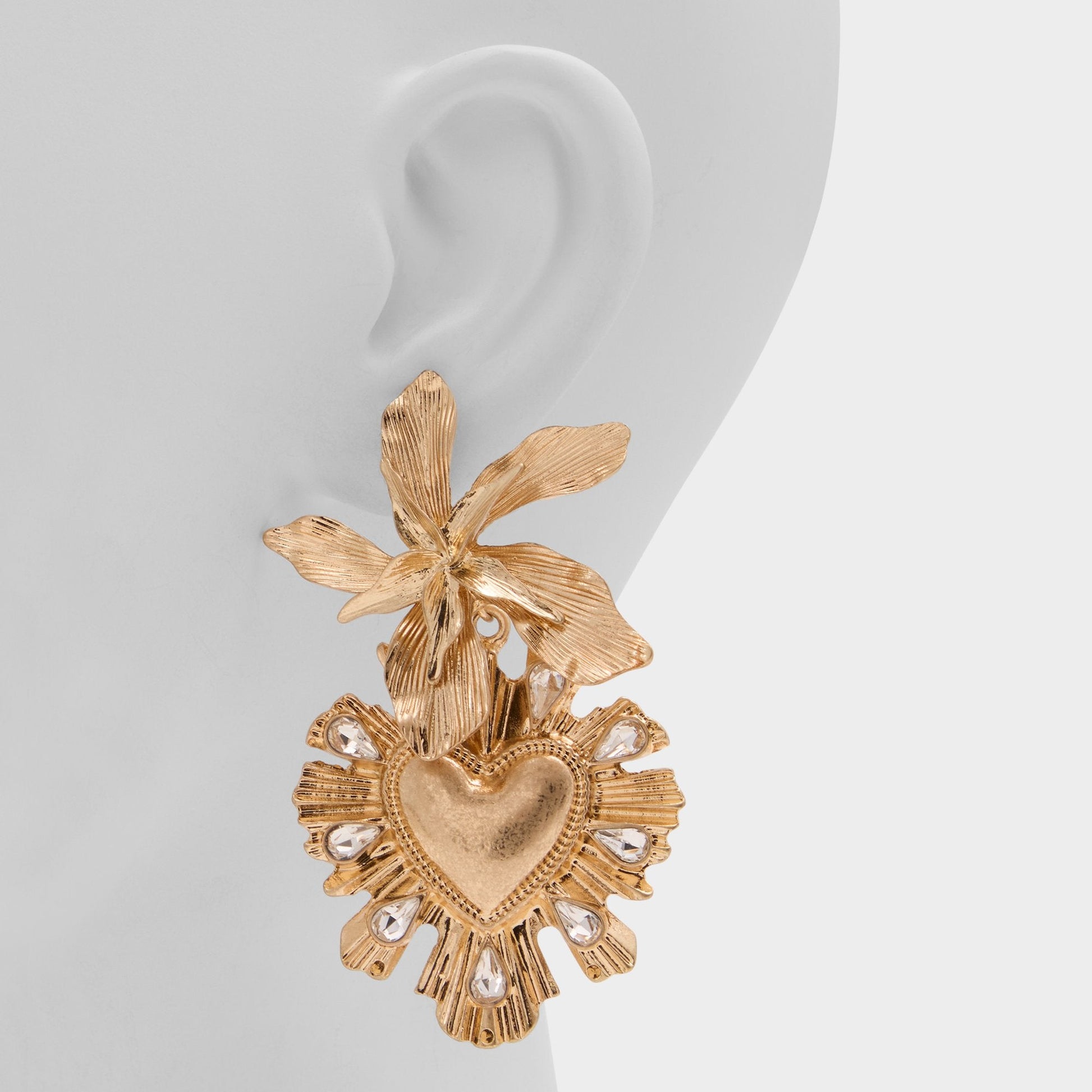 Scarllett in Gold Clear Multi - Chandelier earrings - Gold/clear multi