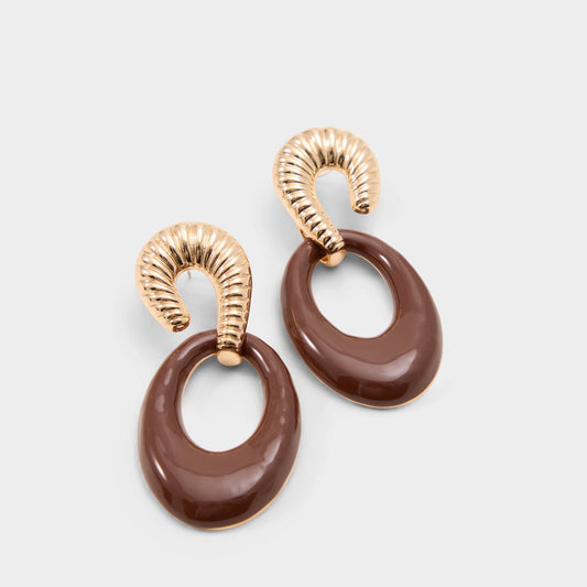 Gemellina in Light Brown - Chandelier earrings - Light brown