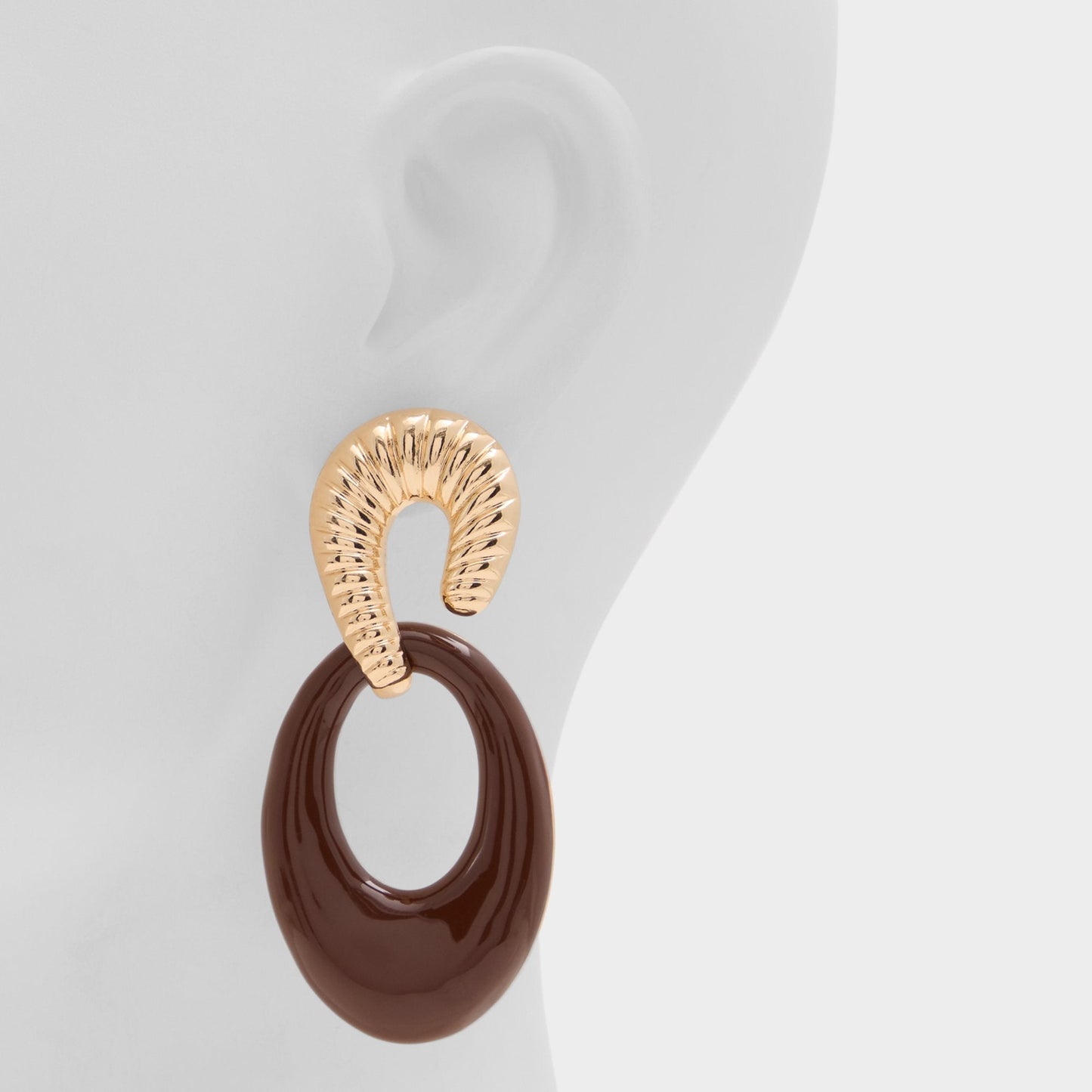 Gemellina in Light Brown - Chandelier earrings - Light brown
