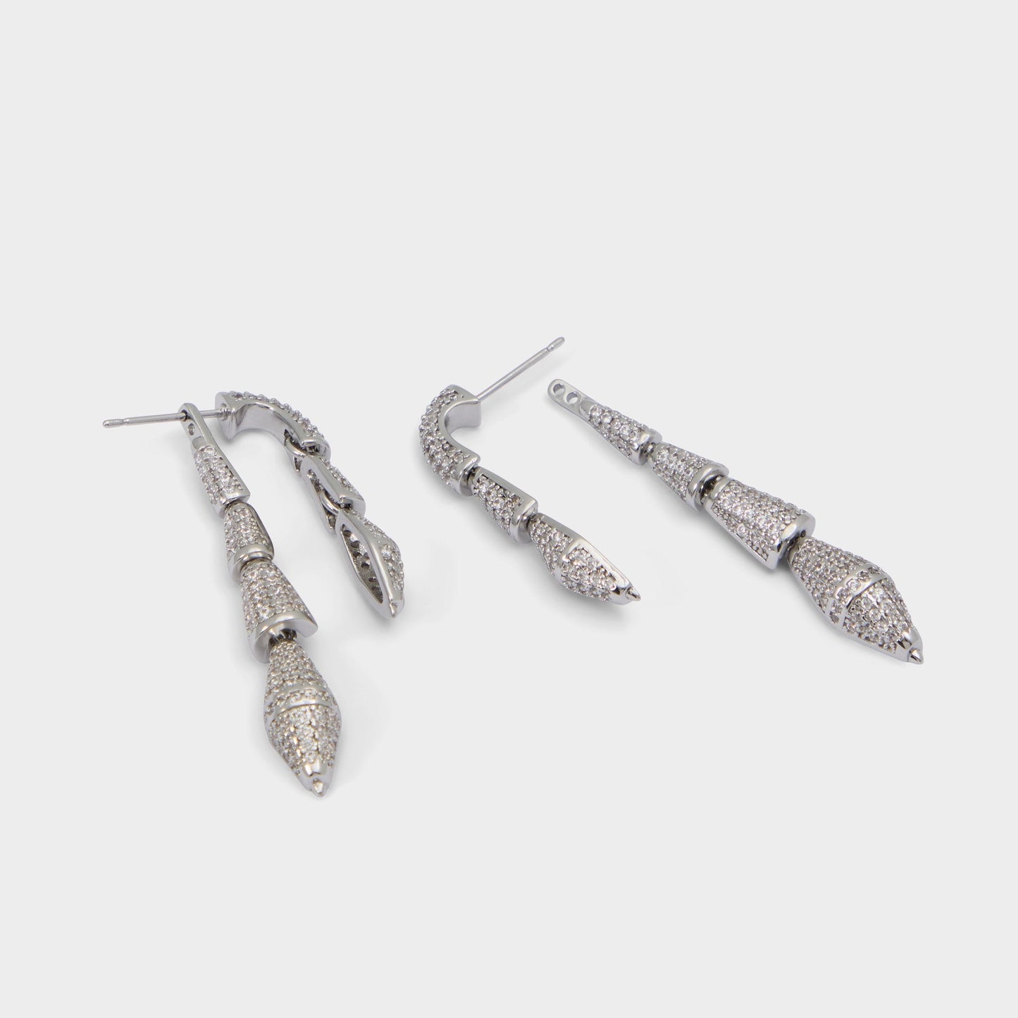 Serrpente in Silver Clear Multi - Statement earrings - Silver/clear multi