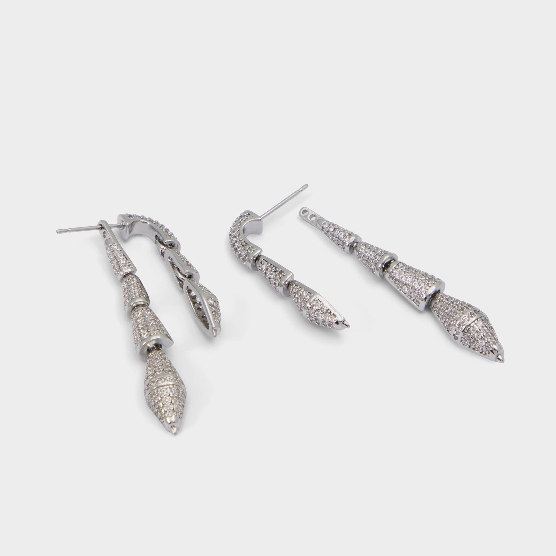 Serrpente in Silver Clear Multi - Statement earrings - Silver/clear multi
