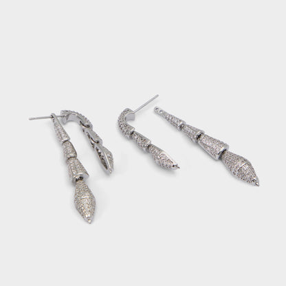 Serrpente in Silver Clear Multi - Statement earrings - Silver/clear multi