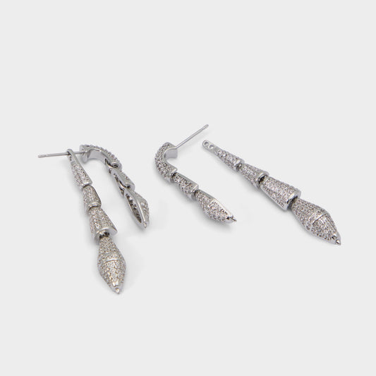 Serrpente in Silver Clear Multi - Statement earrings - Silver/clear multi