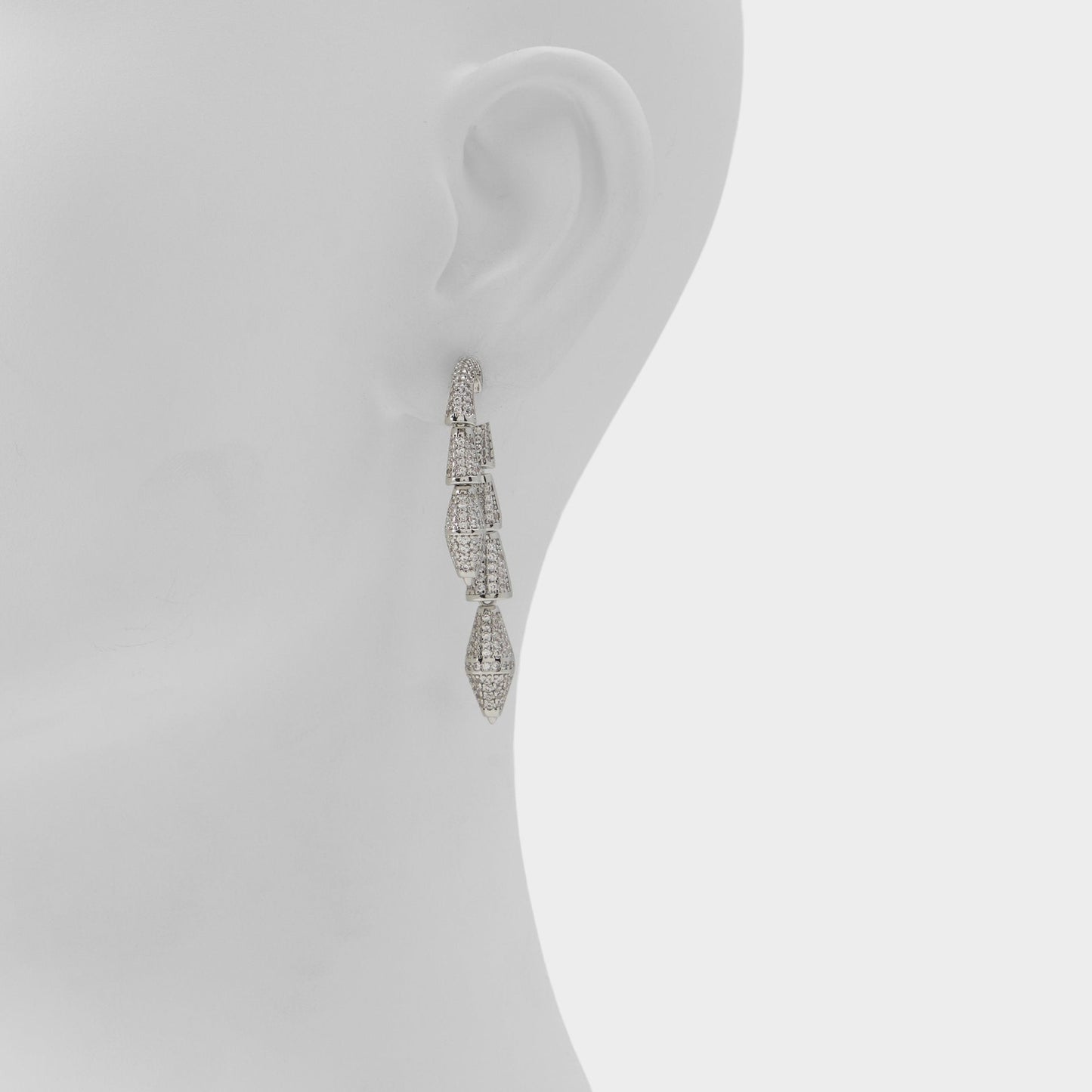 Serrpente in Silver Clear Multi - Statement earrings - Silver/clear multi