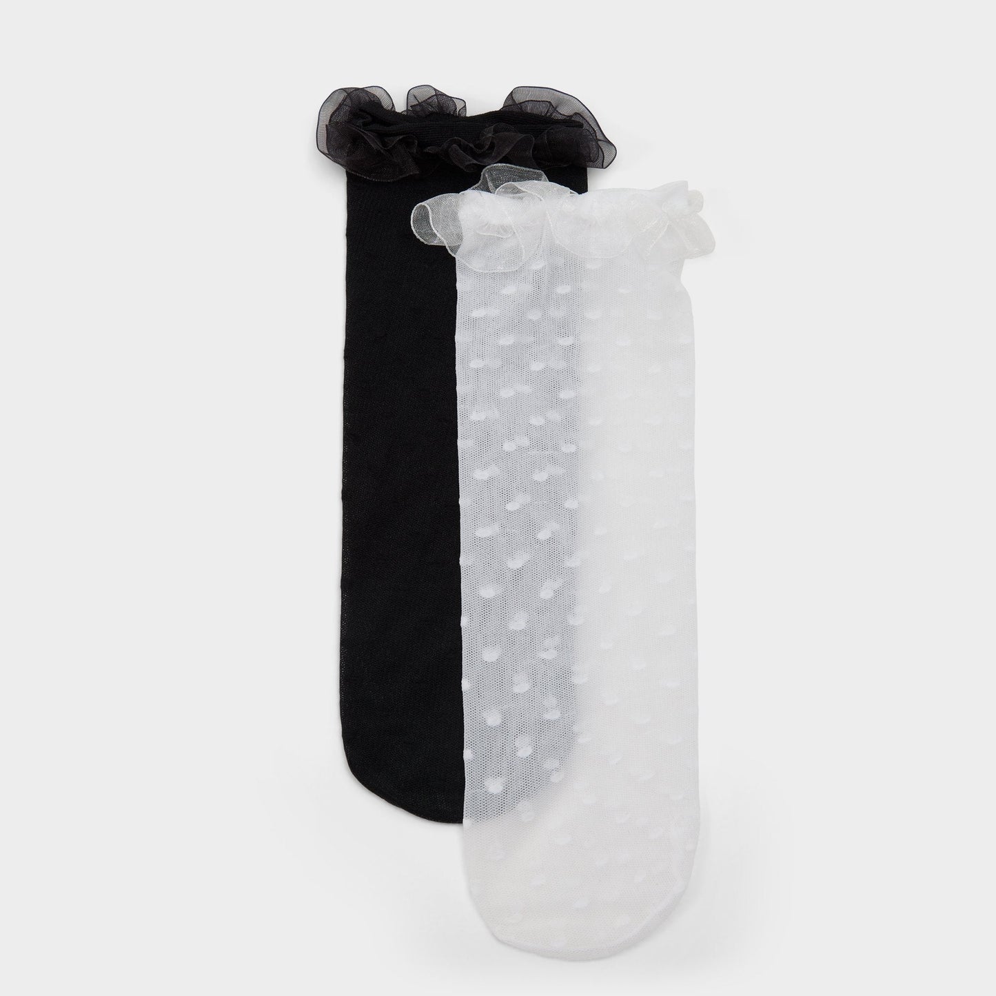 Polkafrill in Black White - Socks - Black/white