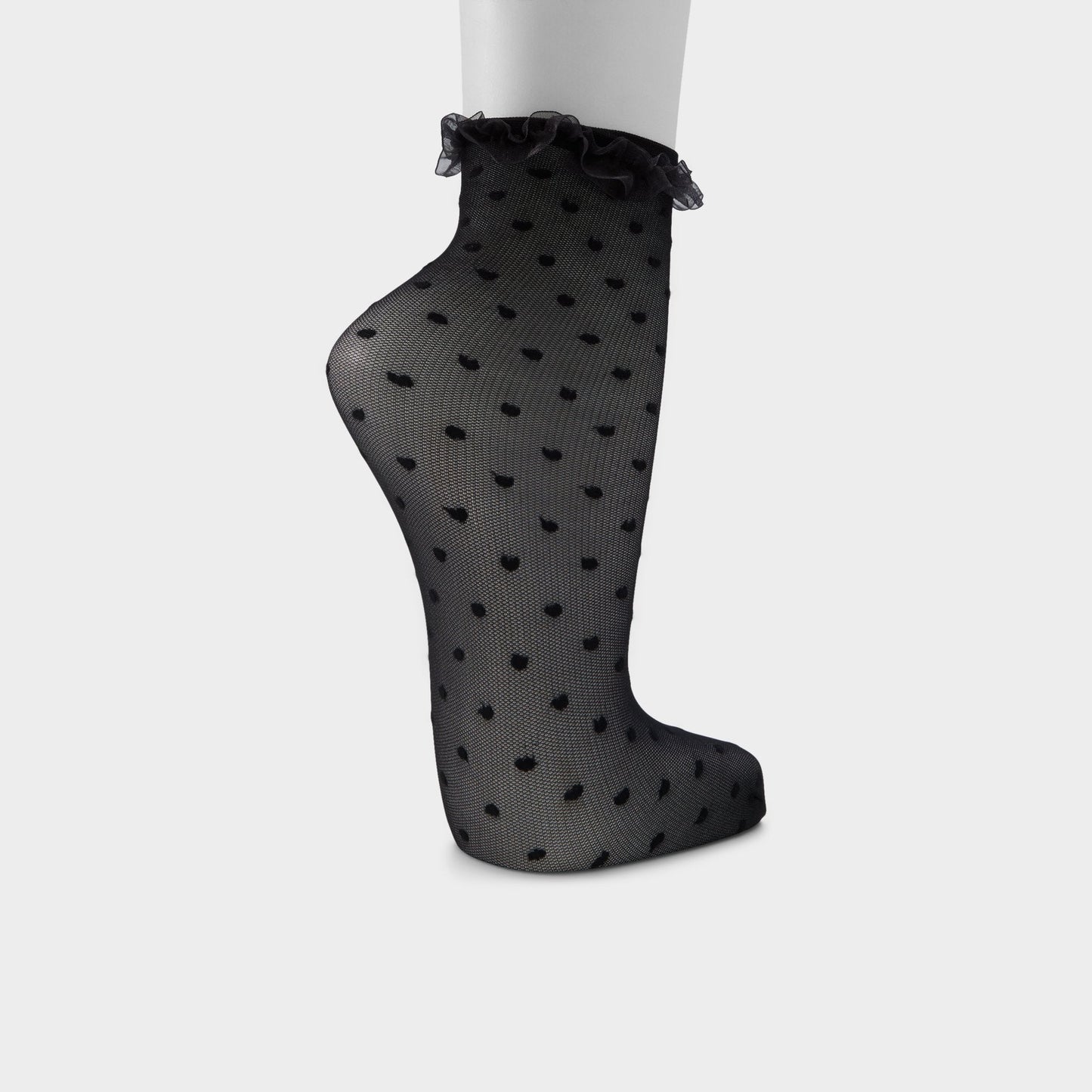 Polkafrill in Black White - Socks - Black/white