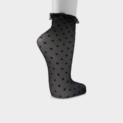 Polkafrill in Black White - Socks - Black/white