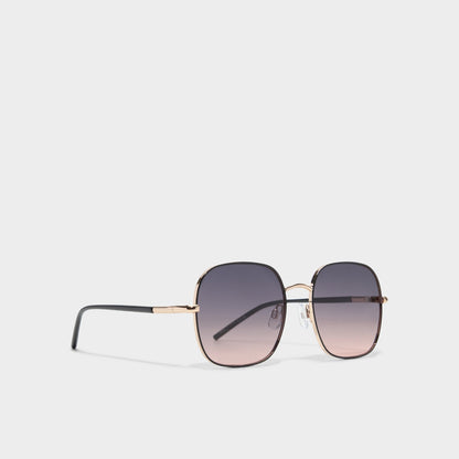 Elbamadar Black/Gold Multi Women's Square - Square sunglasses - Black/Gold Multi