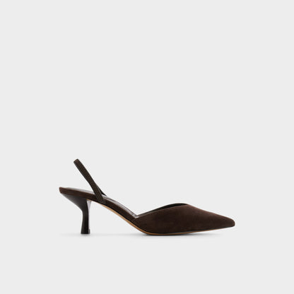 Re in Olivia Dark Brown - Sling back high heel, Stiletto heel - Dark brown