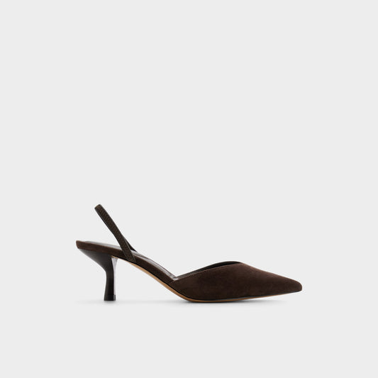 Re in Olivia Dark Brown - Sling back high heel, Stiletto heel - Dark brown