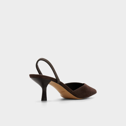 Re in Olivia Dark Brown - Sling back high heel, Stiletto heel - Dark brown