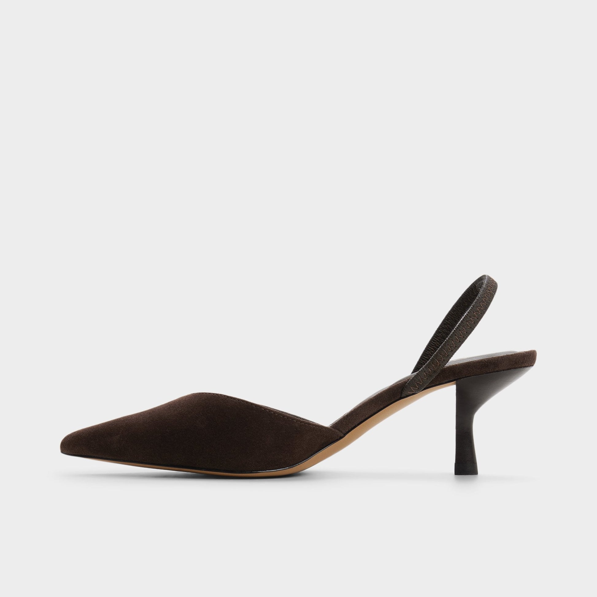 Re in Olivia Dark Brown - Sling back high heel, Stiletto heel - Dark brown