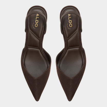 Re in Olivia Dark Brown - Sling back high heel, Stiletto heel - Dark brown
